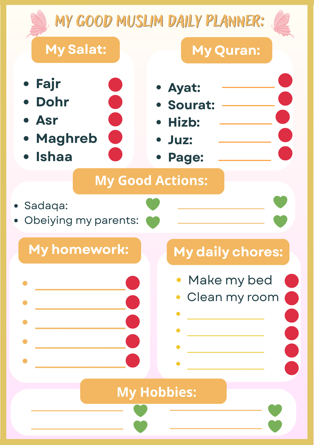 My Good Muslim Daily Planner For Girls