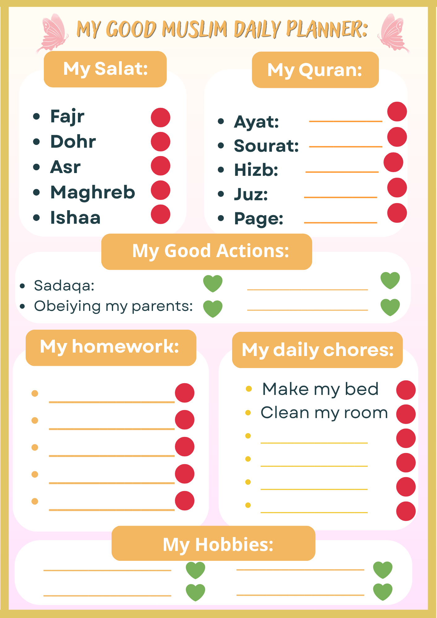 My Good Muslim Daily Planner For Girls