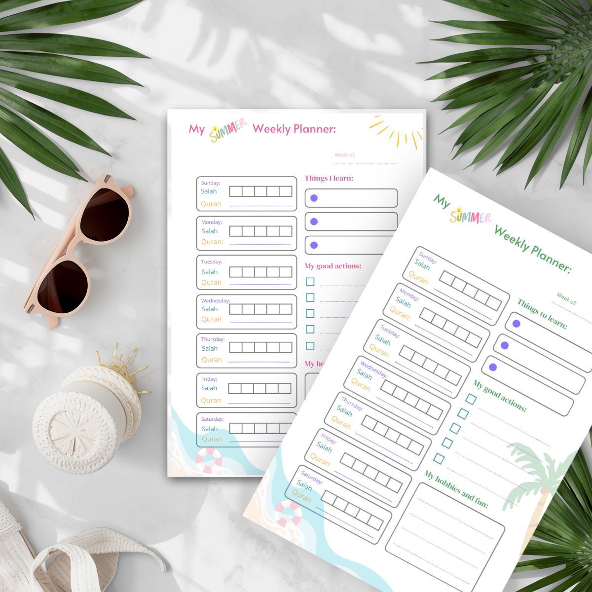 My Good Muslim Summer Spiritual Growth Planner – Printable Weekly Tracker