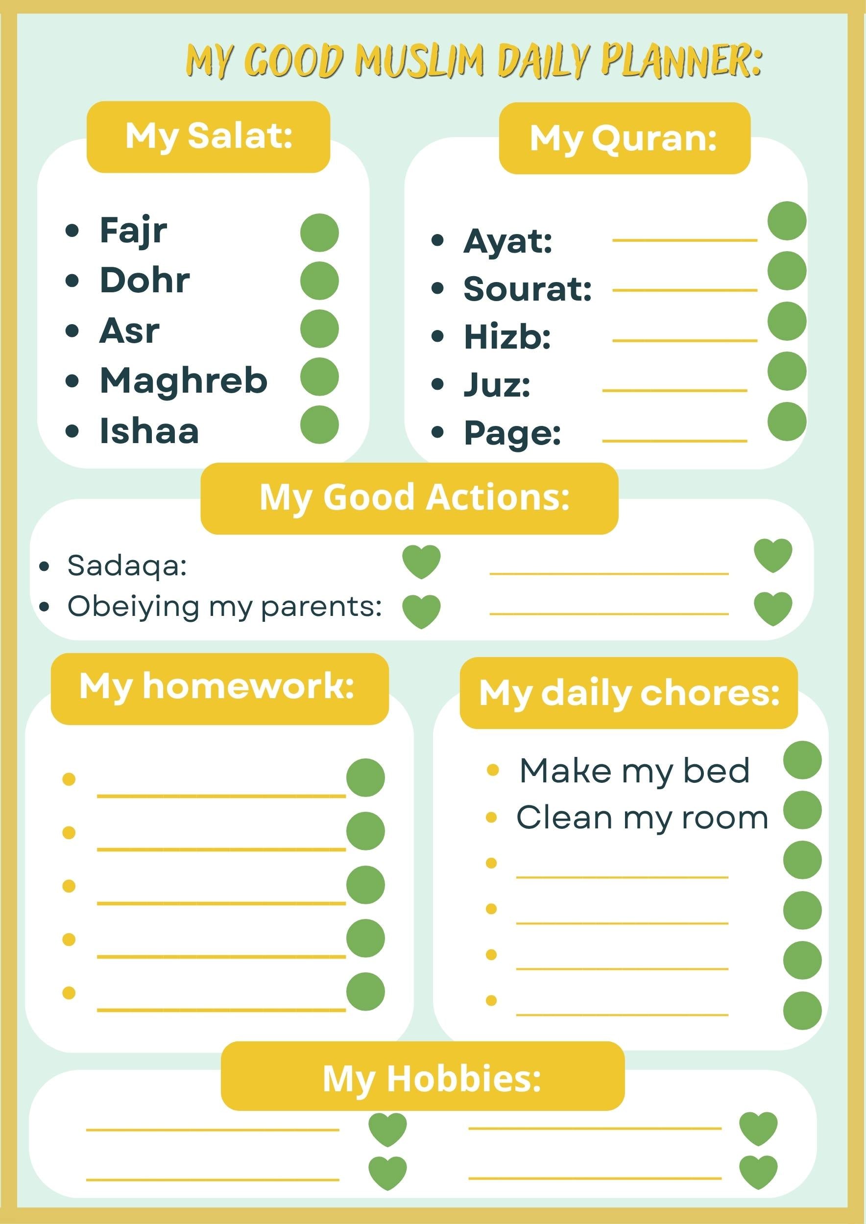 My Good Muslim Daily Planner -Boys edtion-