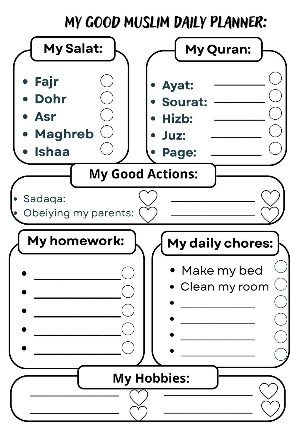 My Good Muslim Daily Planner For Girls